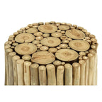 Tavolino d'appoggio in legno di teak fatto a mano con design a grappolo di bastoncini - Marrone